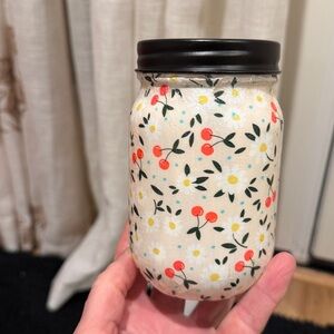 Handcrafted Cherries & Daisies Candle Holder Lantern